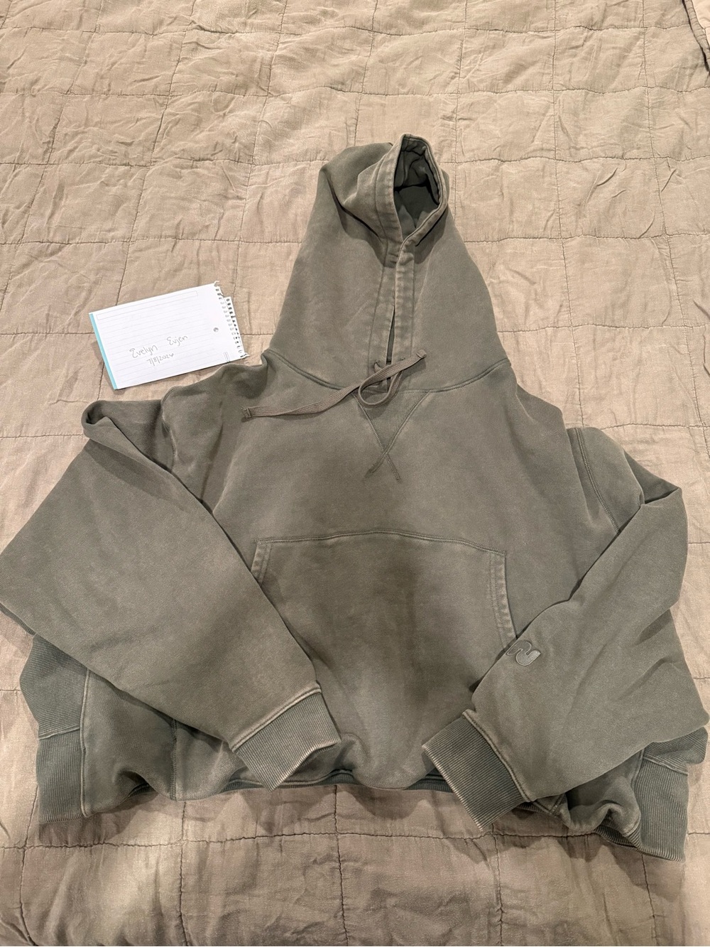 NWOT Nuuds Darkest Olive Green Vintage Hoodie